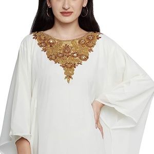 ANIIQ Women Dubai Farasha Kaftan Long Sleeves Evening, Party, Wedding Dress with